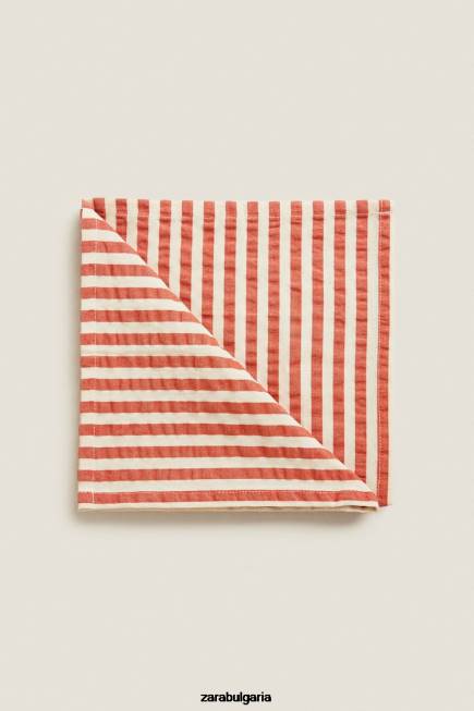 Zara аксесоари 66FT1671 унисекс раирани салфетки (пакет от 2) ръждив