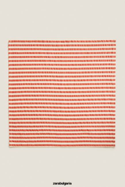 Zara аксесоари 66FT1671 унисекс раирани салфетки (пакет от 2) ръждив