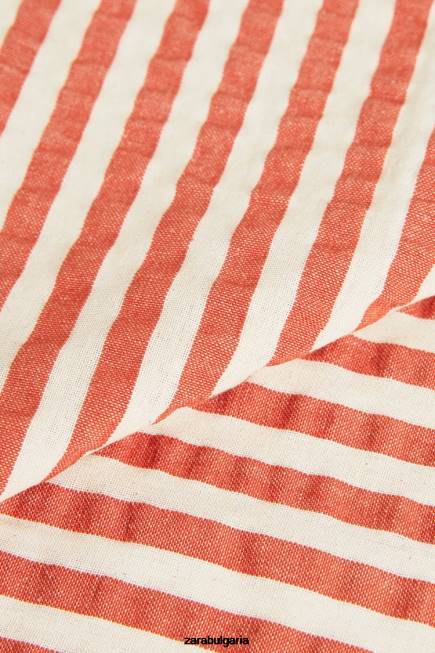 Zara аксесоари 66FT1671 унисекс раирани салфетки (пакет от 2) ръждив