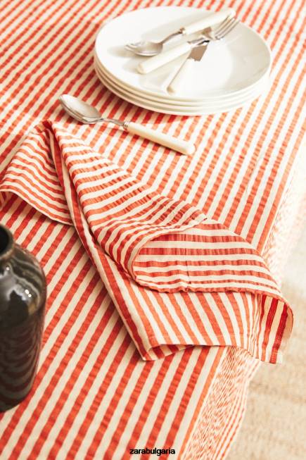 Zara аксесоари 66FT1671 унисекс раирани салфетки (пакет от 2) ръждив