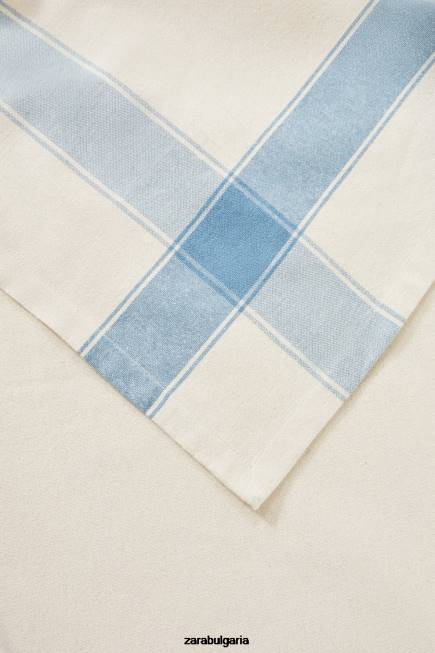 Zara аксесоари 66FT1674 унисекс раирана покривка с боядисана нишка син