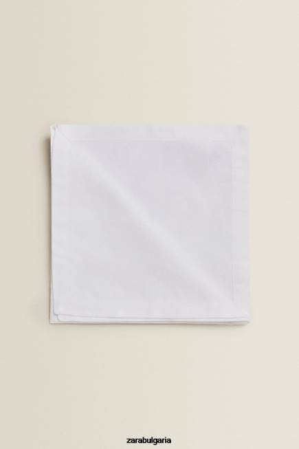 Zara аксесоари 66FT1679 унисекс флорална жакардова салфетка (пакет от 2) бяло