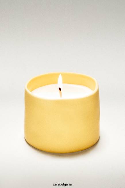 Zara аксесоари 66FT1755 унисекс (150 г) свещ с аромат на лимонов бергамот бяло