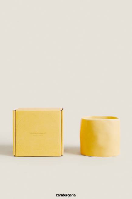 Zara аксесоари 66FT1756 унисекс (430 g) свещ с аромат на лимонов бергамот бяло
