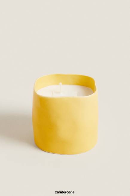 Zara аксесоари 66FT1756 унисекс (430 g) свещ с аромат на лимонов бергамот бяло