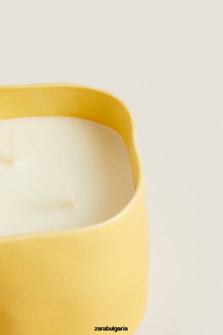 Zara аксесоари 66FT1756 унисекс (430 g) свещ с аромат на лимонов бергамот бяло