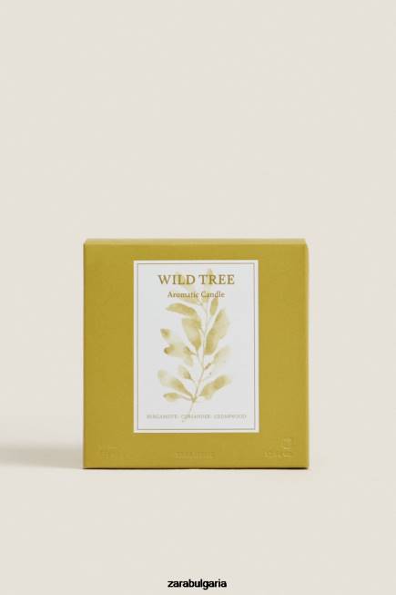 Zara аксесоари 66FT1764 унисекс (500 гр.) свещ с аромат на диво дърво маслинено зелено