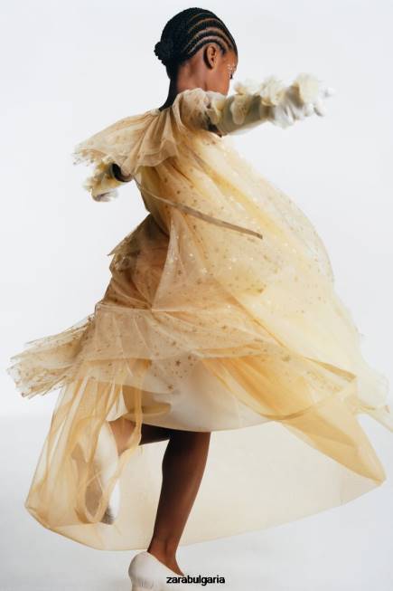 Zara облекло 66FT1595 деца блестяща наметка за фея златист