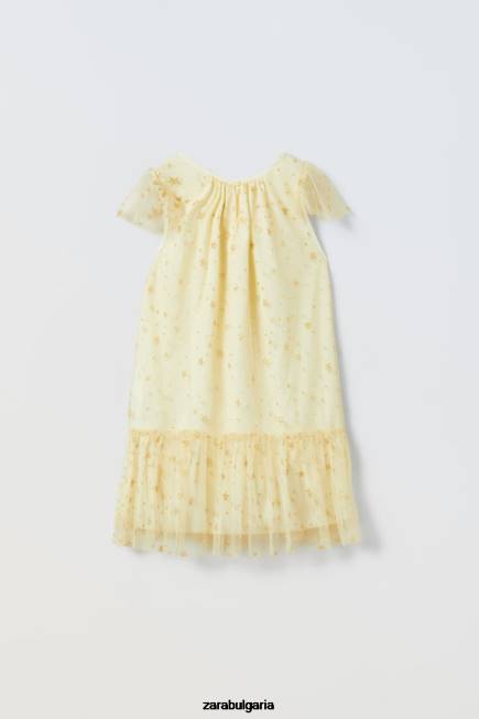 Zara облекло 66FT1596 деца костюм на фея от кристали златист