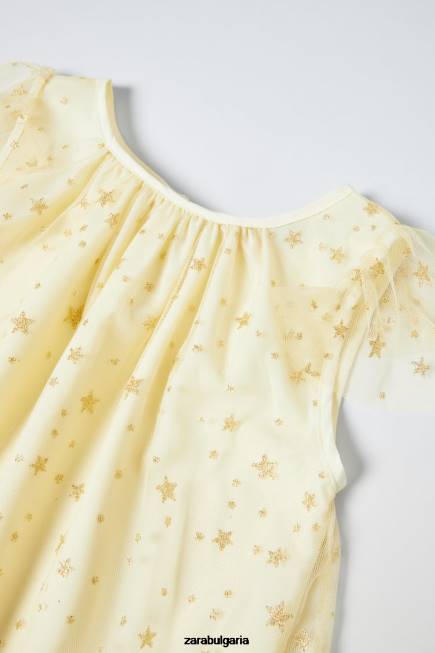 Zara облекло 66FT1596 деца костюм на фея от кристали златист