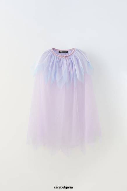 Zara облекло 66FT1607 деца пелерина от костюм от тюл лилаво