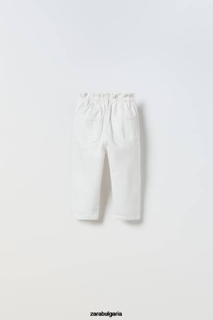 Zara облекло 66FT1619 деца автентичните дънки бяло