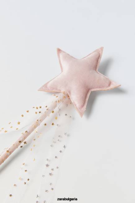 Zara облекло 66FT1622 деца блестящ тюл костюм звезда пръчка розово