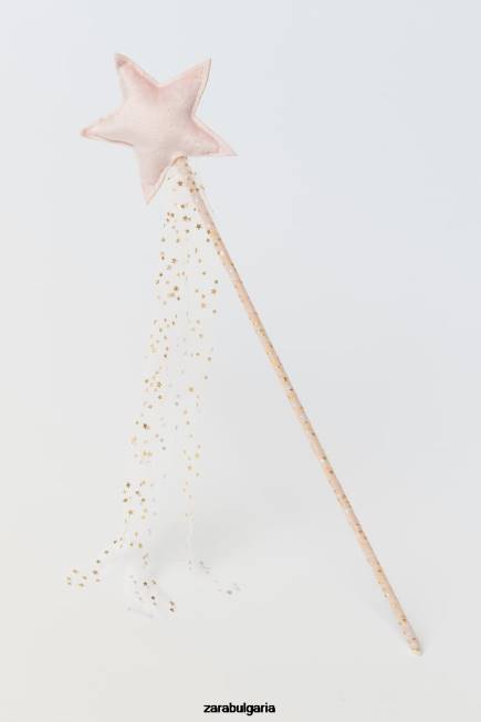 Zara облекло 66FT1622 деца блестящ тюл костюм звезда пръчка розово