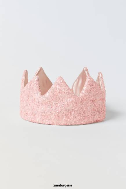 Zara облекло 66FT1623 деца пайети костюм корона розово