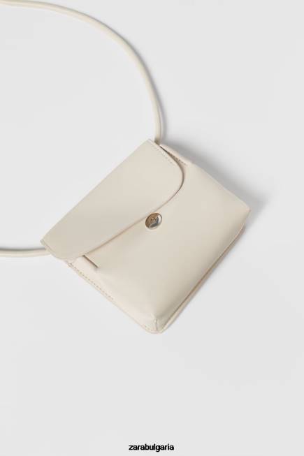 Zara аксесоари 66FT1539 деца монохромна мини чанта през рамо мръсно бяло