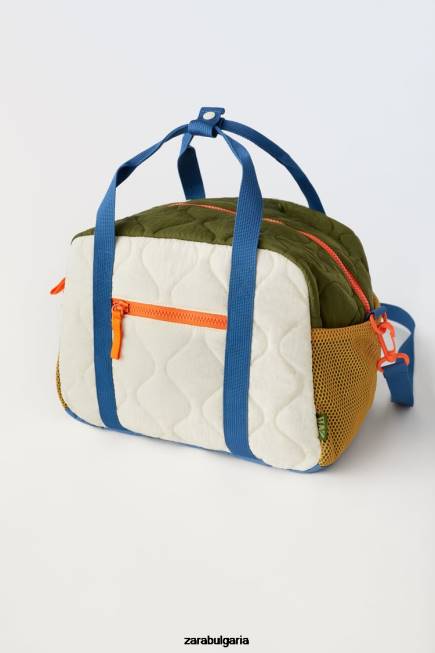 Zara аксесоари 66FT1558 деца многоцветна ватирана чанта мръсно бяло