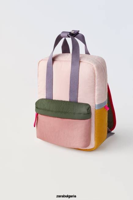 Zara аксесоари 66FT1562 деца многоцветна ватирана раница розово
