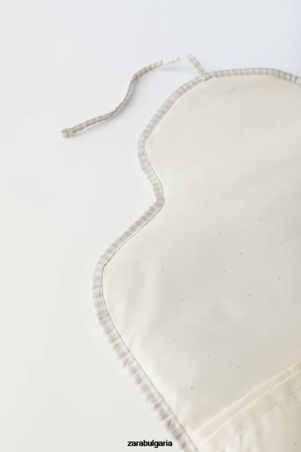 Zara аксесоари 66FT1568 деца пакет гингам чанти за бременни мръсно бяло