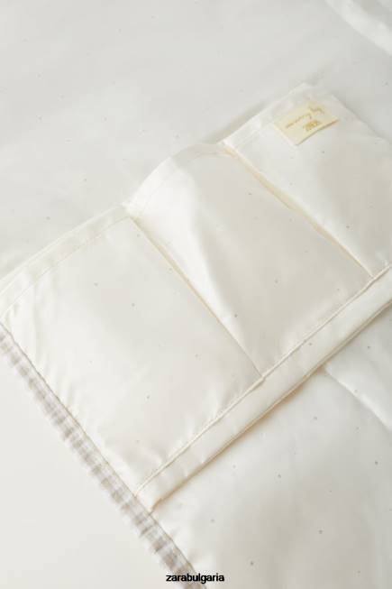 Zara аксесоари 66FT1568 деца пакет гингам чанти за бременни мръсно бяло