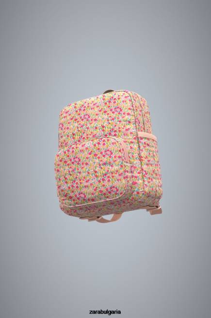 Zara аксесоари 66FT1570 деца флорална раница розово