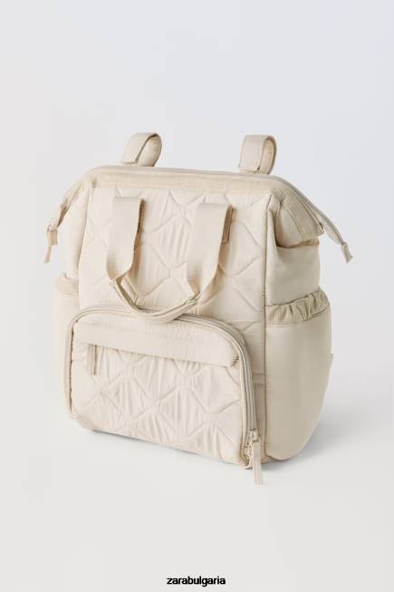 Zara аксесоари 66FT1573 деца ватирана раница за бременни мръсно бяло