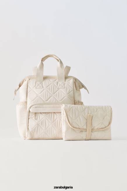 Zara аксесоари 66FT1573 деца ватирана раница за бременни мръсно бяло