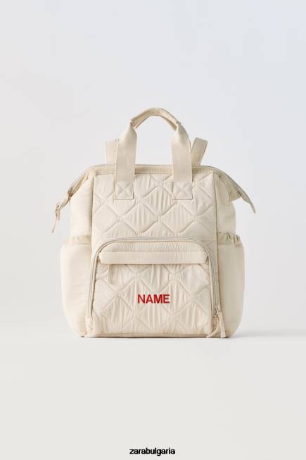 Zara аксесоари 66FT1573 деца ватирана раница за бременни мръсно бяло