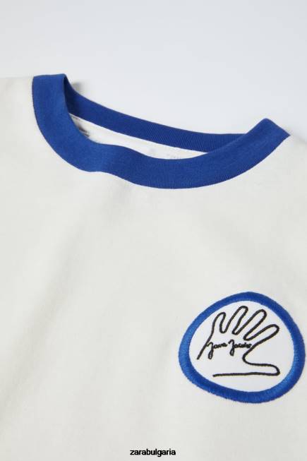 Zara облекло 66FT1514 деца тениска java jacobs бяла стрида
