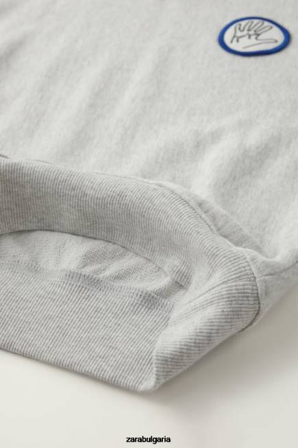 Zara облекло 66FT1516 деца суичър java jacobs сив мергел