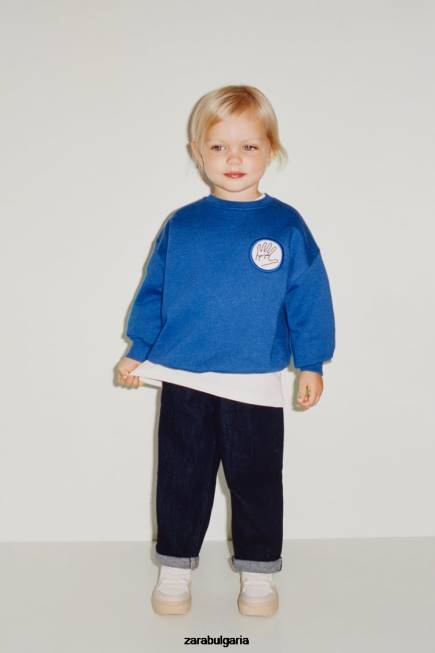Zara облекло 66FT1520 деца суичър java jacobs кобалт