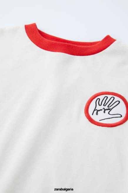 Zara облекло 66FT1522 деца тениска java jacobs червен