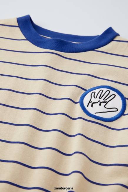 Zara облекло 66FT1523 деца тениска java jacobs бежово