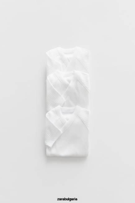 Zara облекло 66FT1575 деца три пакета бодита с къс ръкав бяло