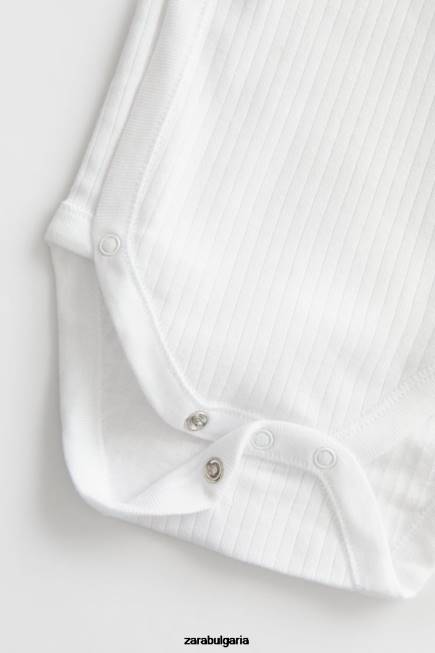 Zara облекло 66FT1575 деца три пакета бодита с къс ръкав бяло