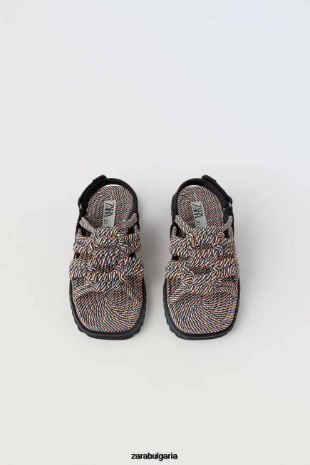 Zara обувки 66FT1603 деца сандали с връзки многоцветен