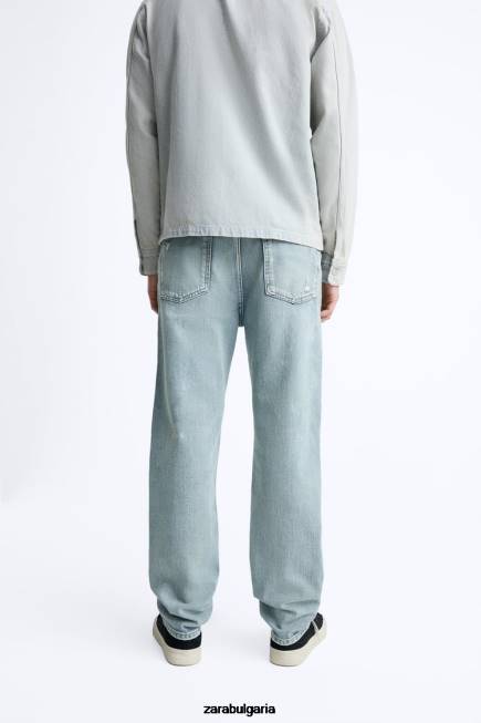 Zara облекло 66FT1088 мъже прави дънки син