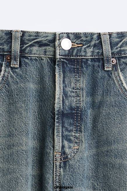 Zara облекло 66FT1091 мъже тънки изрязани дънки син