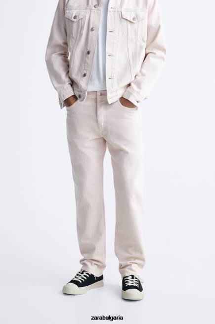 Zara облекло 66FT1093 мъже Прави дънки от 1995 г розово