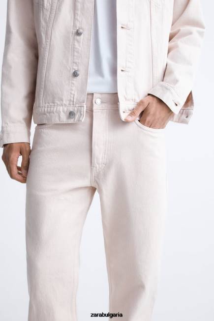 Zara облекло 66FT1093 мъже Прави дънки от 1995 г розово