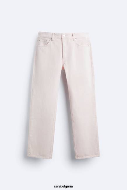 Zara облекло 66FT1093 мъже Прави дънки от 1995 г розово