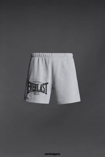 Zara облекло 66FT1235 мъже вечни шорти за джогинг сив мергел