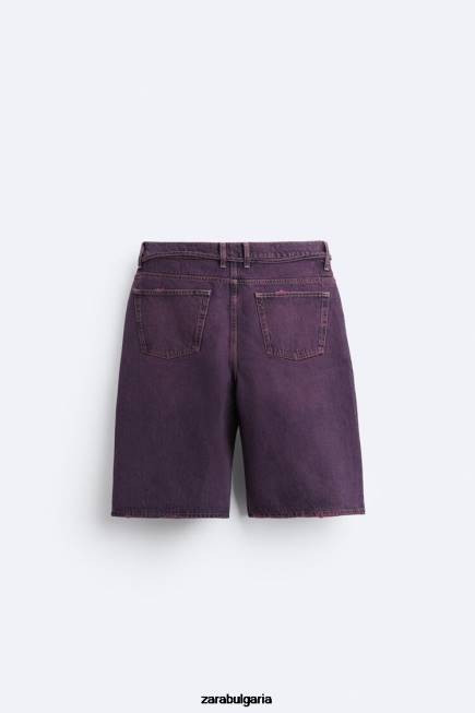 Zara облекло 66FT1240 мъже широки дънкови шорти розово