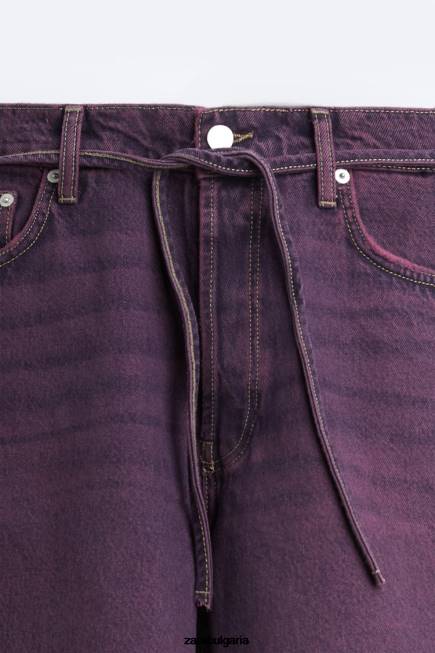 Zara облекло 66FT1240 мъже широки дънкови шорти розово