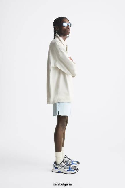 Zara облекло 66FT1244 мъже съкратени дънкови шорти светло синьо