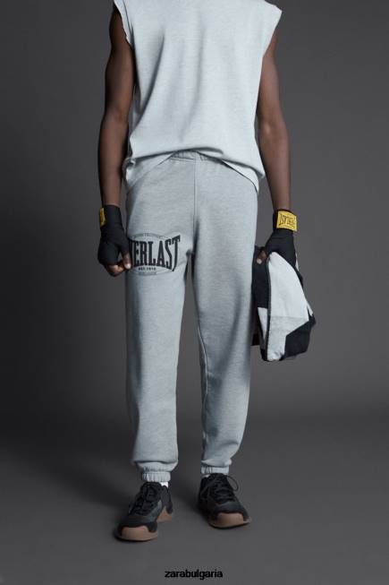 Zara облекло 66FT946 мъже вечни панталони за джогинг сив мергел