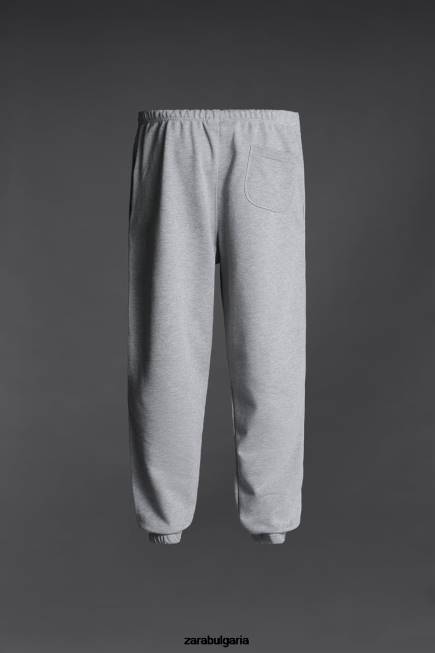 Zara облекло 66FT946 мъже вечни панталони за джогинг сив мергел