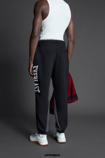 Zara облекло 66FT947 мъже панталони за джогинг everlast colorblock черен