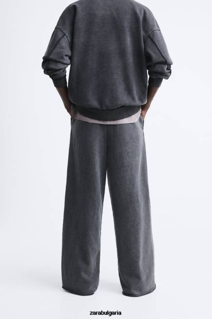 Zara облекло 66FT948 мъже изпрани цветни джогинг панталони тъмен антрацит