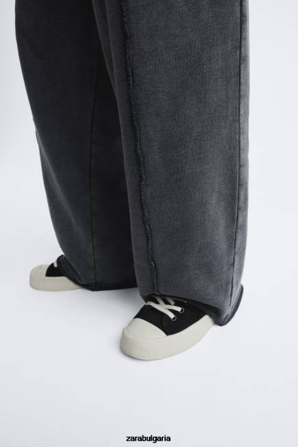 Zara облекло 66FT948 мъже изпрани цветни джогинг панталони тъмен антрацит